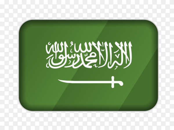 Saudi arabia flag icon on transparent background png