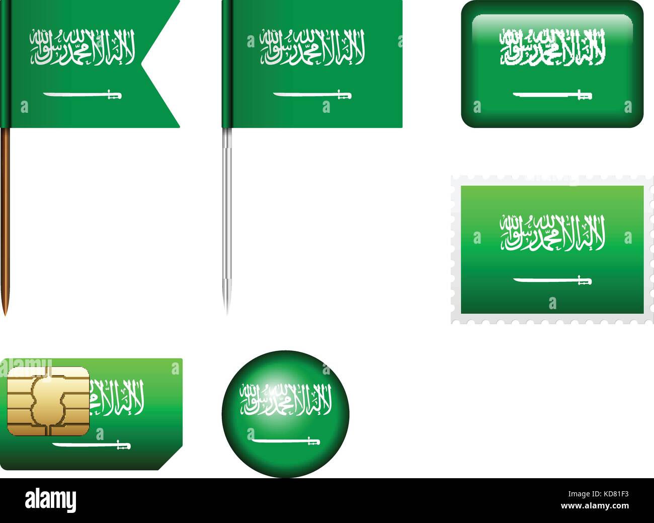 Flag emblem saudi arabia stock vector images