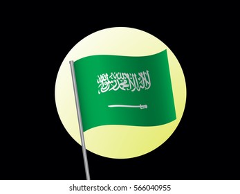 Emoji holding saudi arabia flag emoticon stock illustration