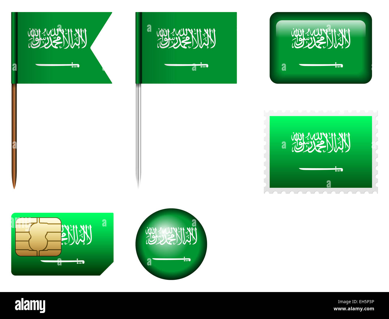 Flag emblem saudi arabia cut out stock images pictures