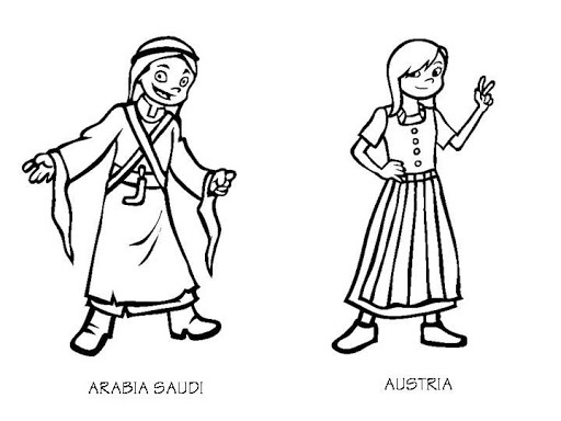 Costume of countries saudi arabia and austria free coloring pages flag coloring pages free coloring pages coloring pages