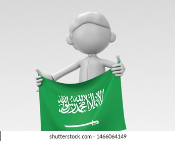 Emoji holding saudi arabia flag emoticon stock illustration
