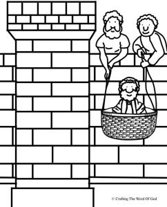 Paul lowered in a basket