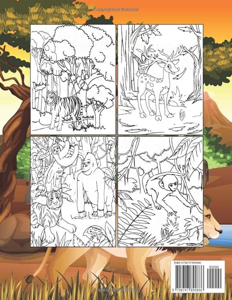 African animals coloring book stress relieving patterns coloring book with animals from the african savanna
