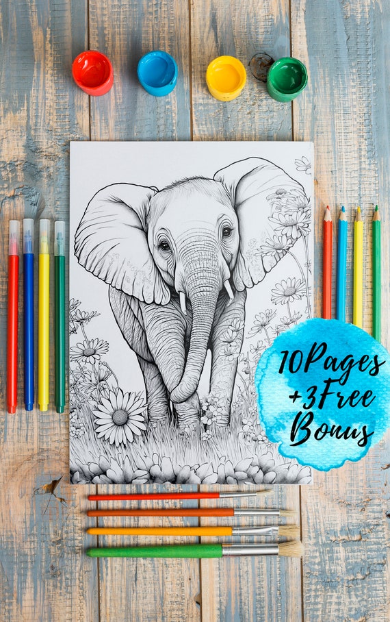 Printable coloring pages for adults and kids pages freebonus realistic savannah animals coloring book greyscale coloring sheets