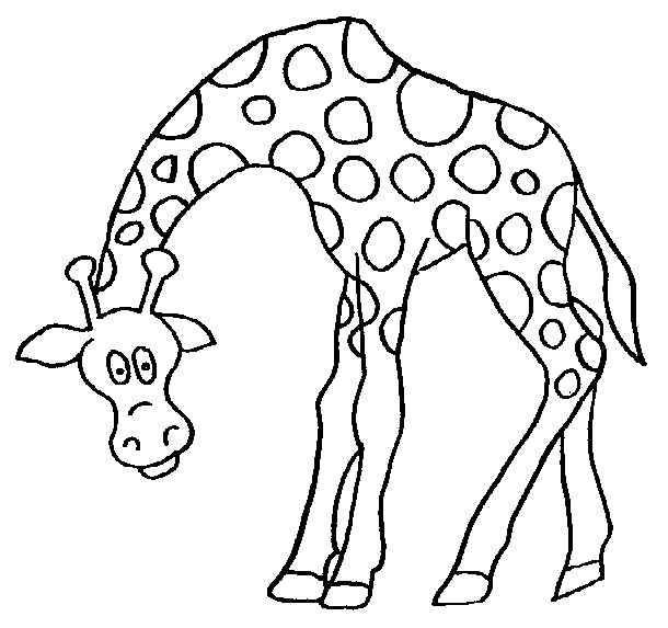 Big giraffe in the savannah coloring pages
