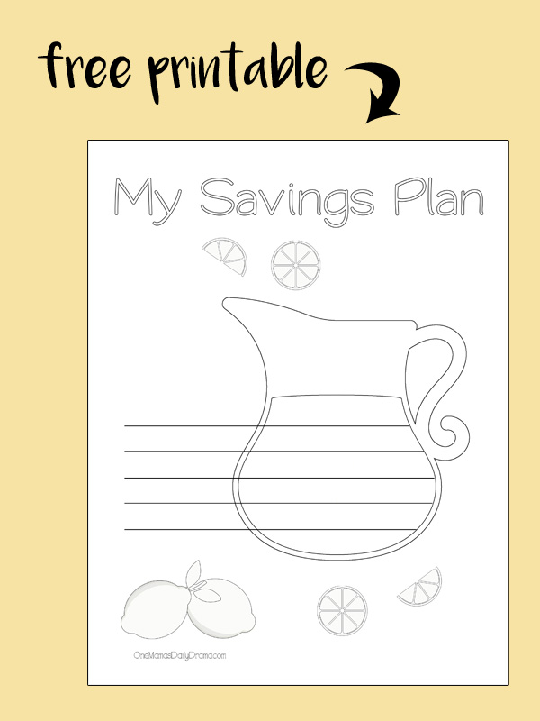 Lemonade coloring savings tracker