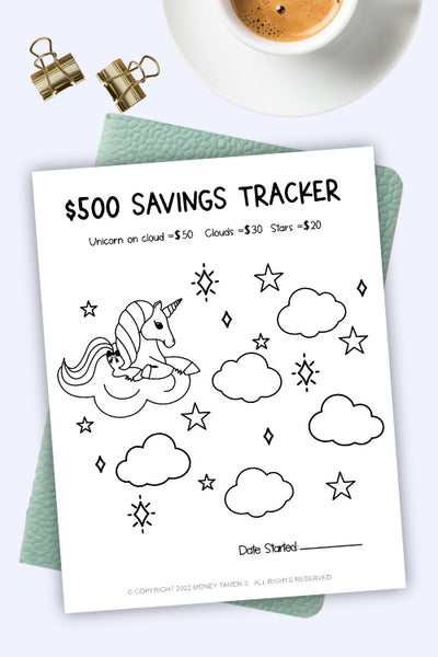 Savings tracker unicorn printable â money tamer