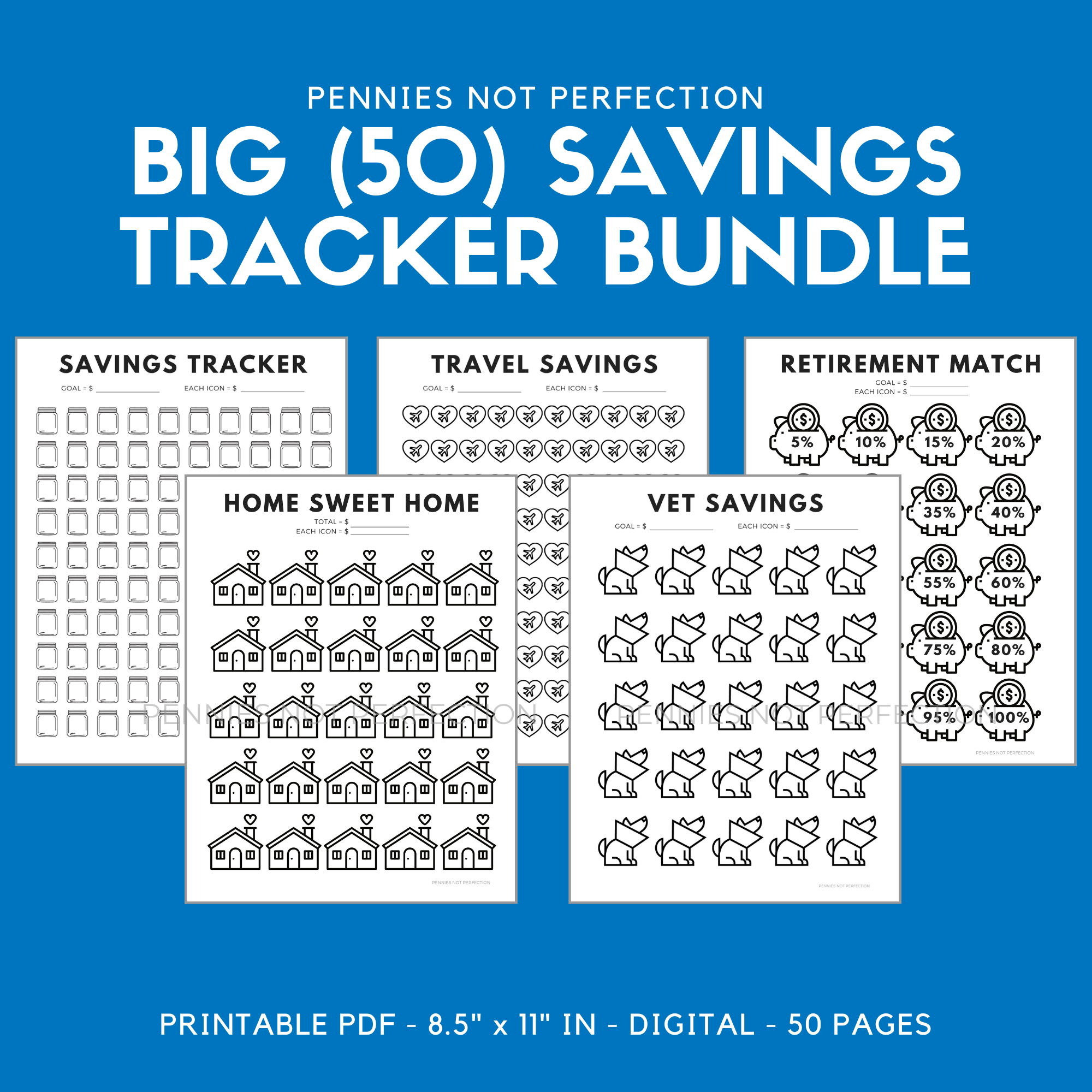 Big savings tracker printable bundle coloring trackers â