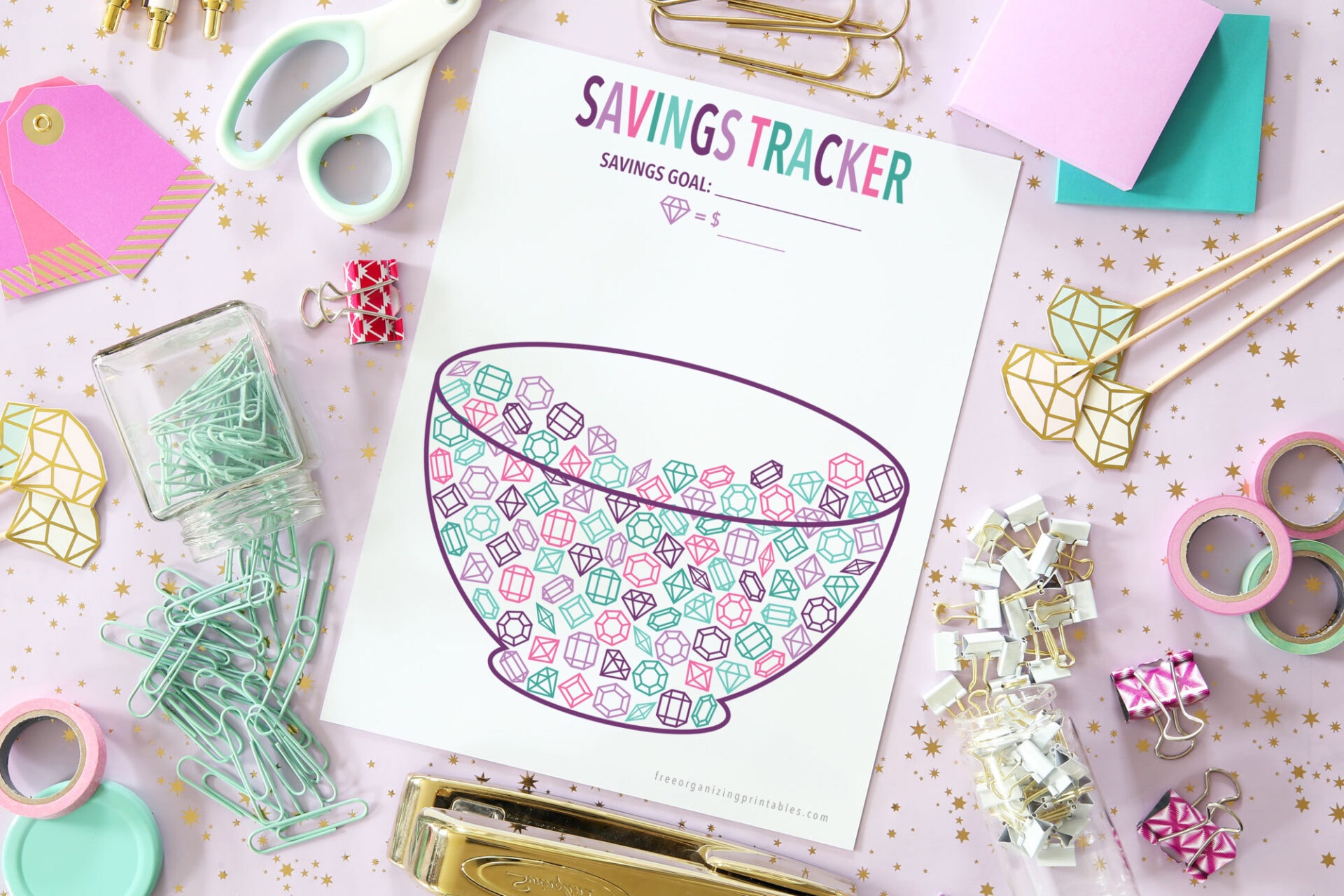 Free printable savings tracker pages