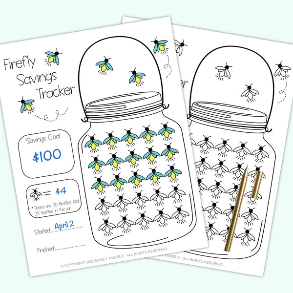 Firefly kids savings tracker printable â money tamer