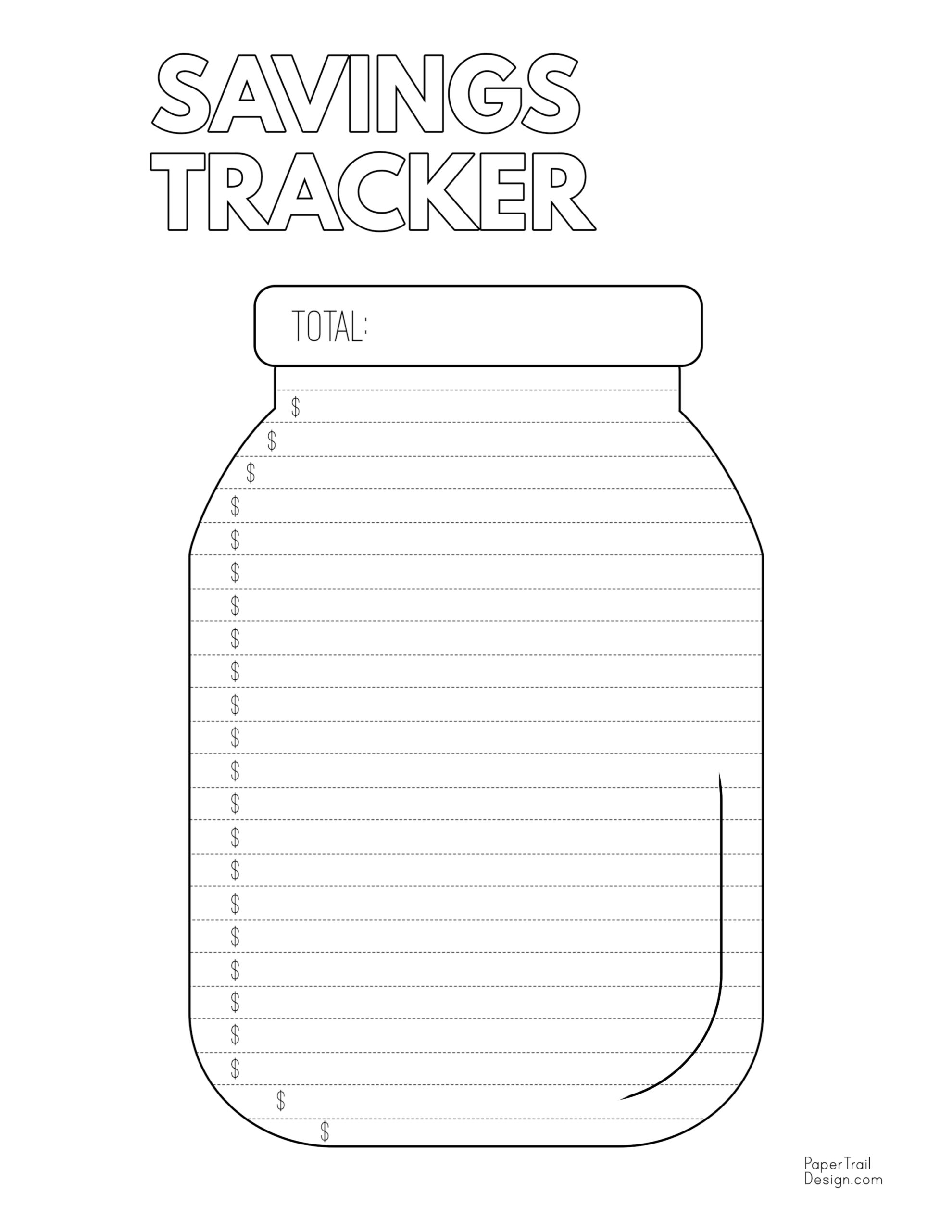 Savings tracker printable