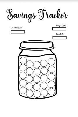 Savings challenges coloring saving card money cash sheets organizer