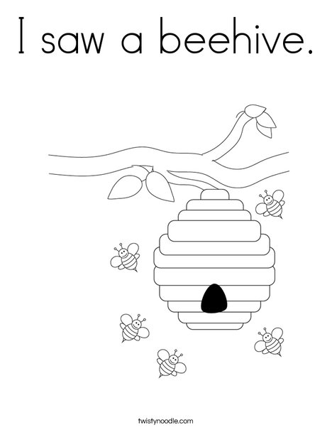 I saw a beehive coloring page