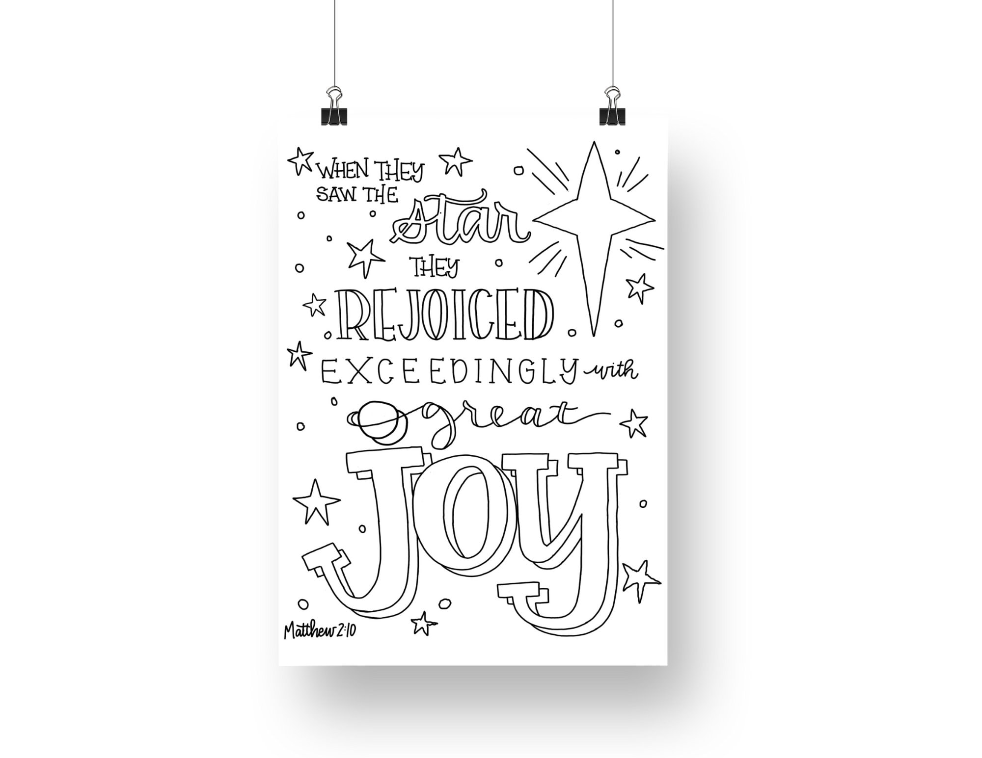 When they saw the star matthew printable coloring page
