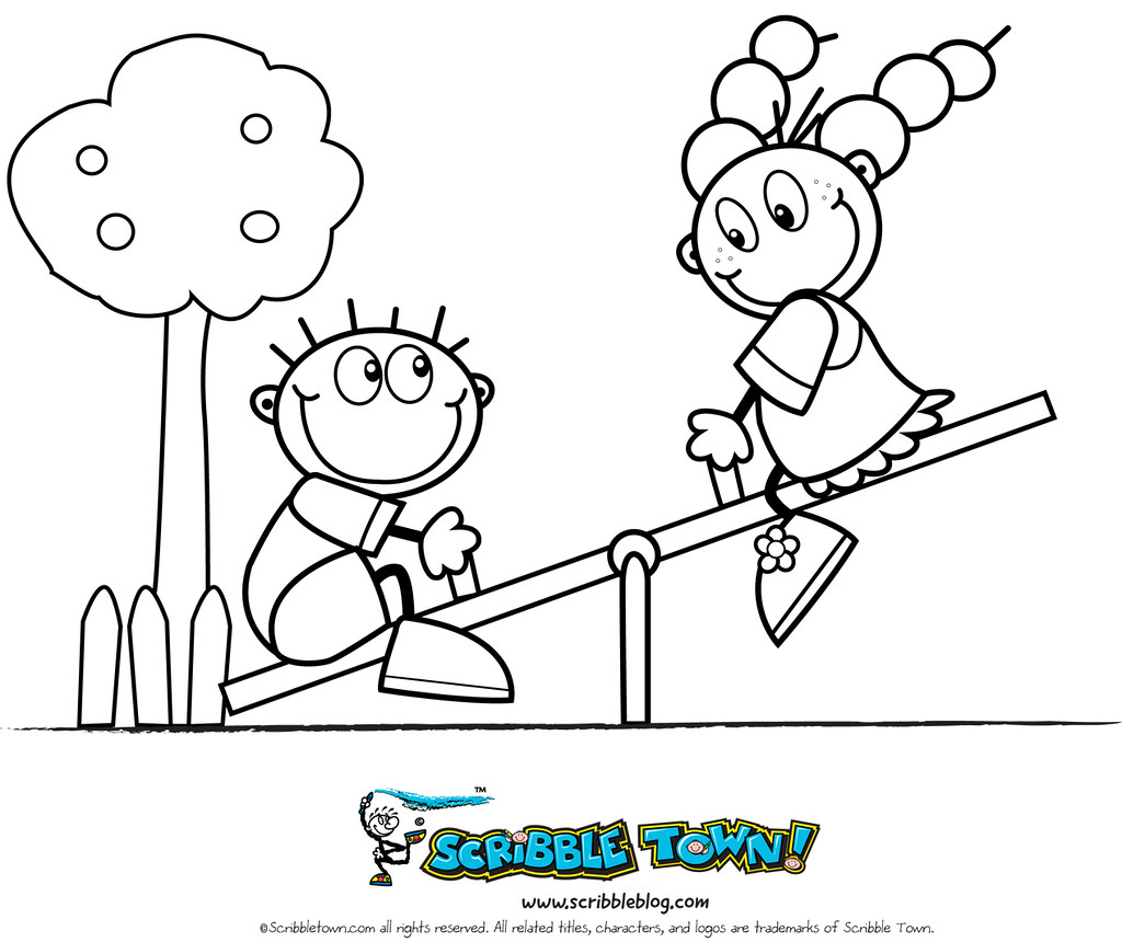 All sizes seesaw coloring page