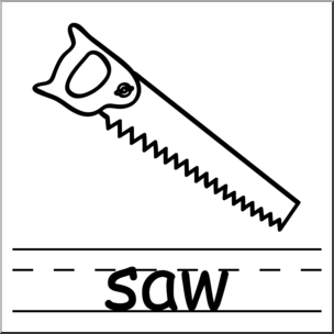 Clip art basic words saw bw labeled i