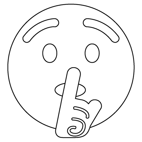 Shushing face emoji coloring page free printable coloring pages