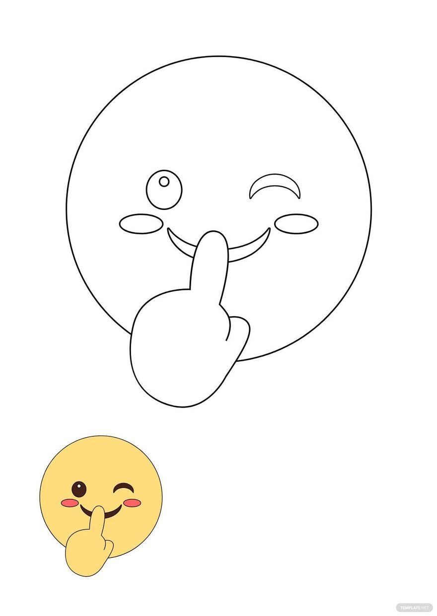 Free shh smiley coloring page