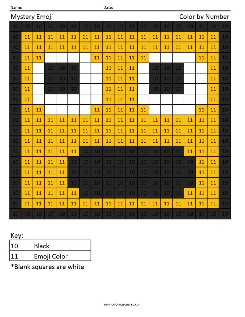 Emoji color by number