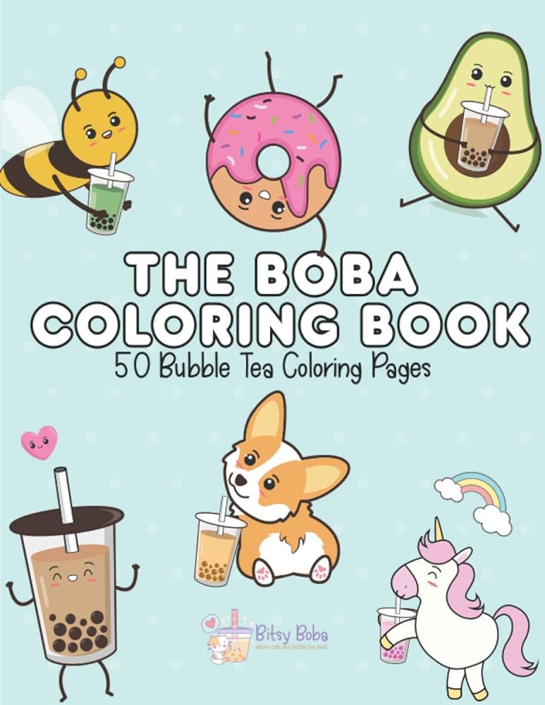 The boba coloring book bubble tea coloring pages boba bitsy books