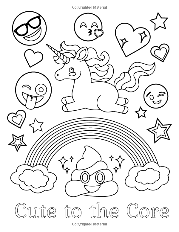 Emoji coloring book of funny stuff cute faces and inspirational quotes awesome designs for boys girls teens adults emoji coloring pages coloring pages inspirational coloring books