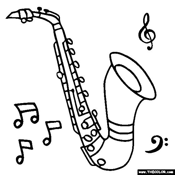Vibrant alto saxophone coloring page