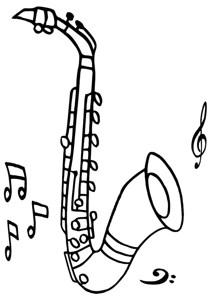 Saxophone coloring pages