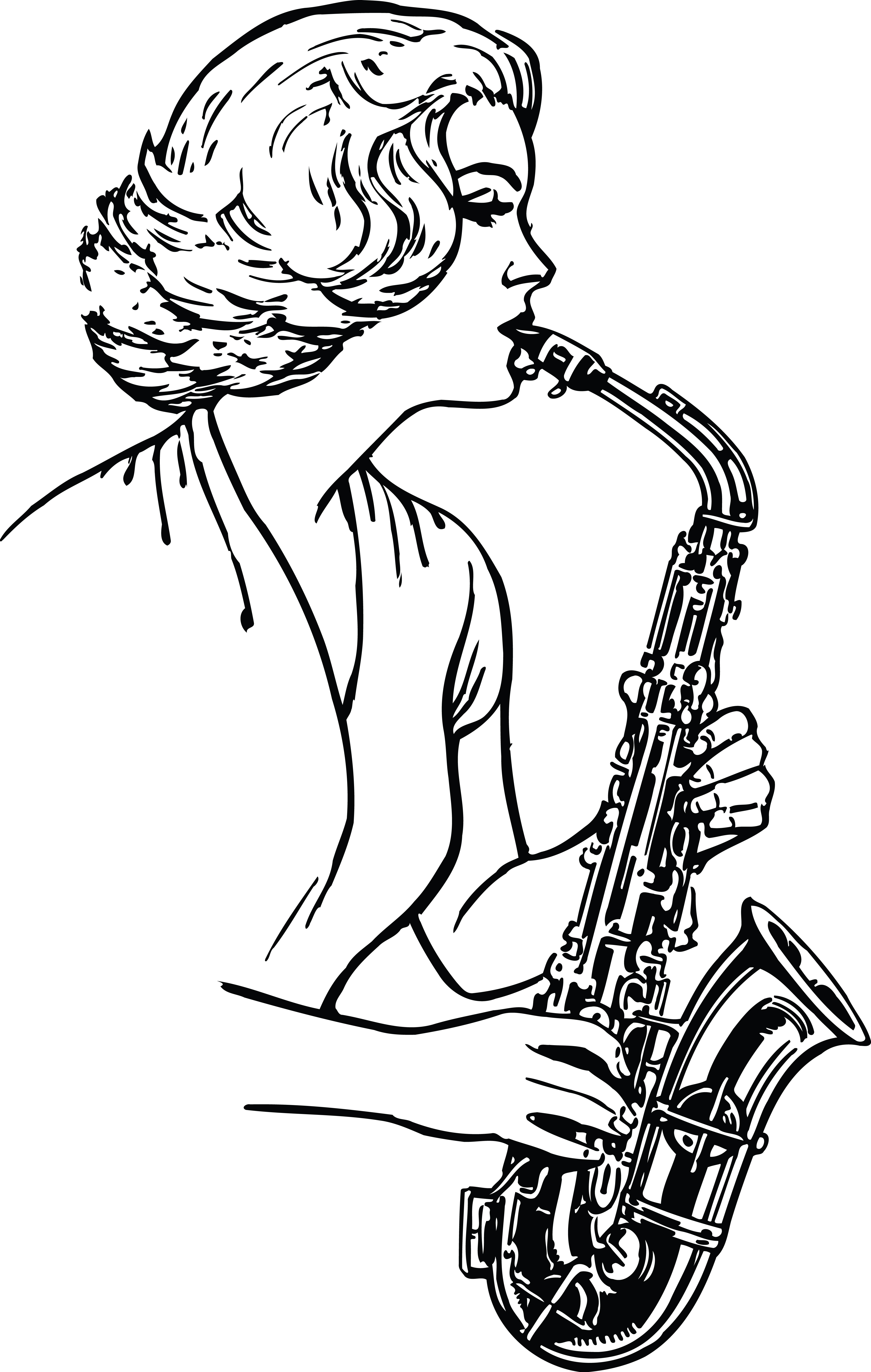 Saxophone coloring pages