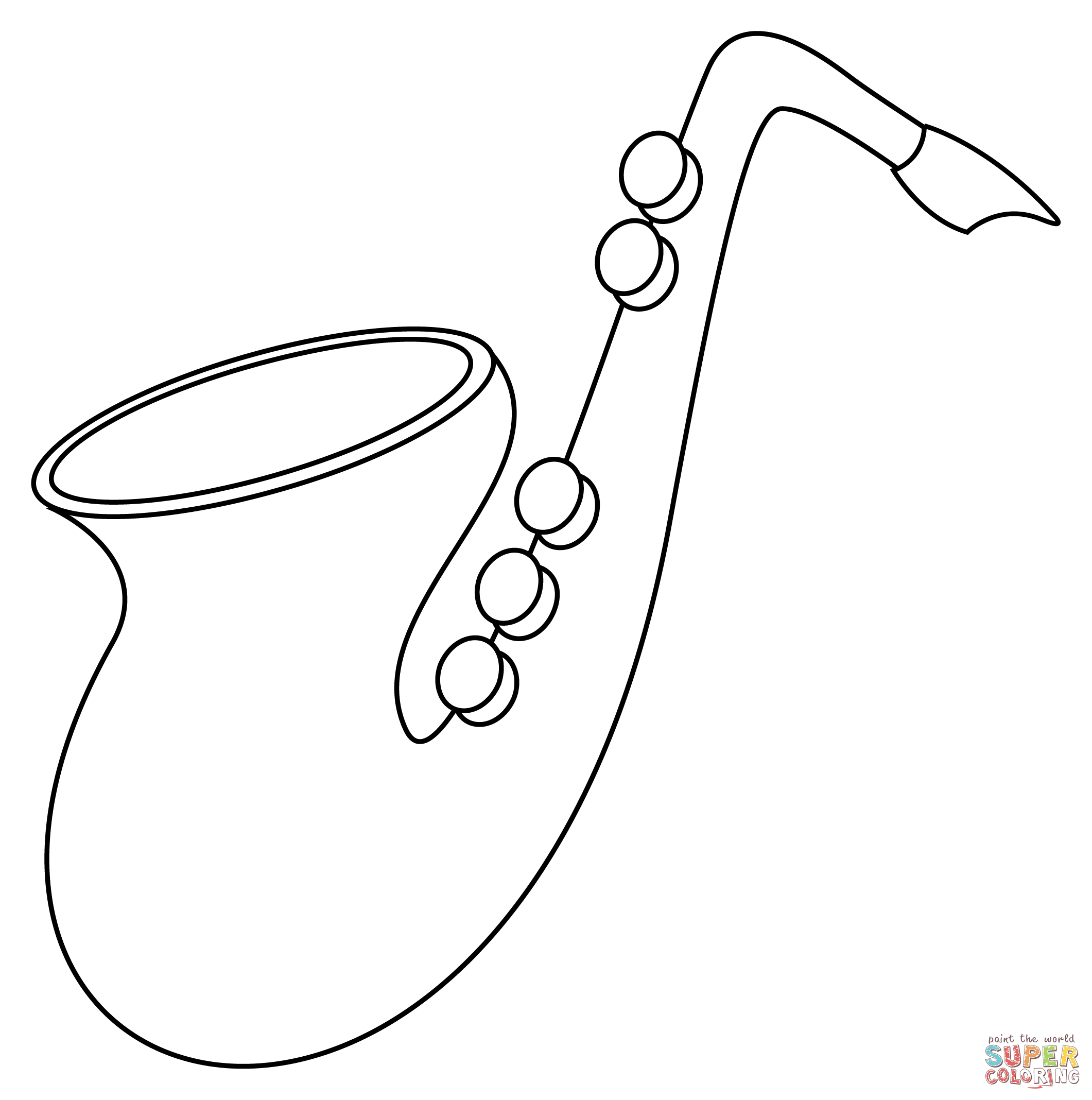 Saxophone coloring page free printable coloring pages