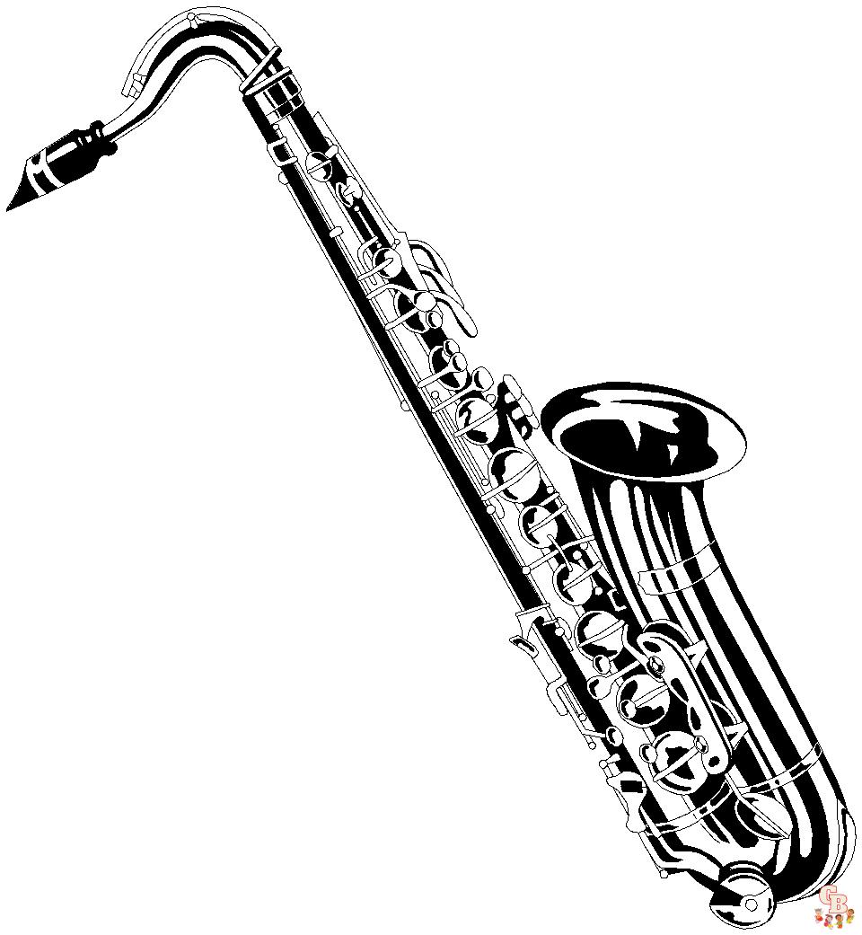 The best saxophone coloring pages for kids