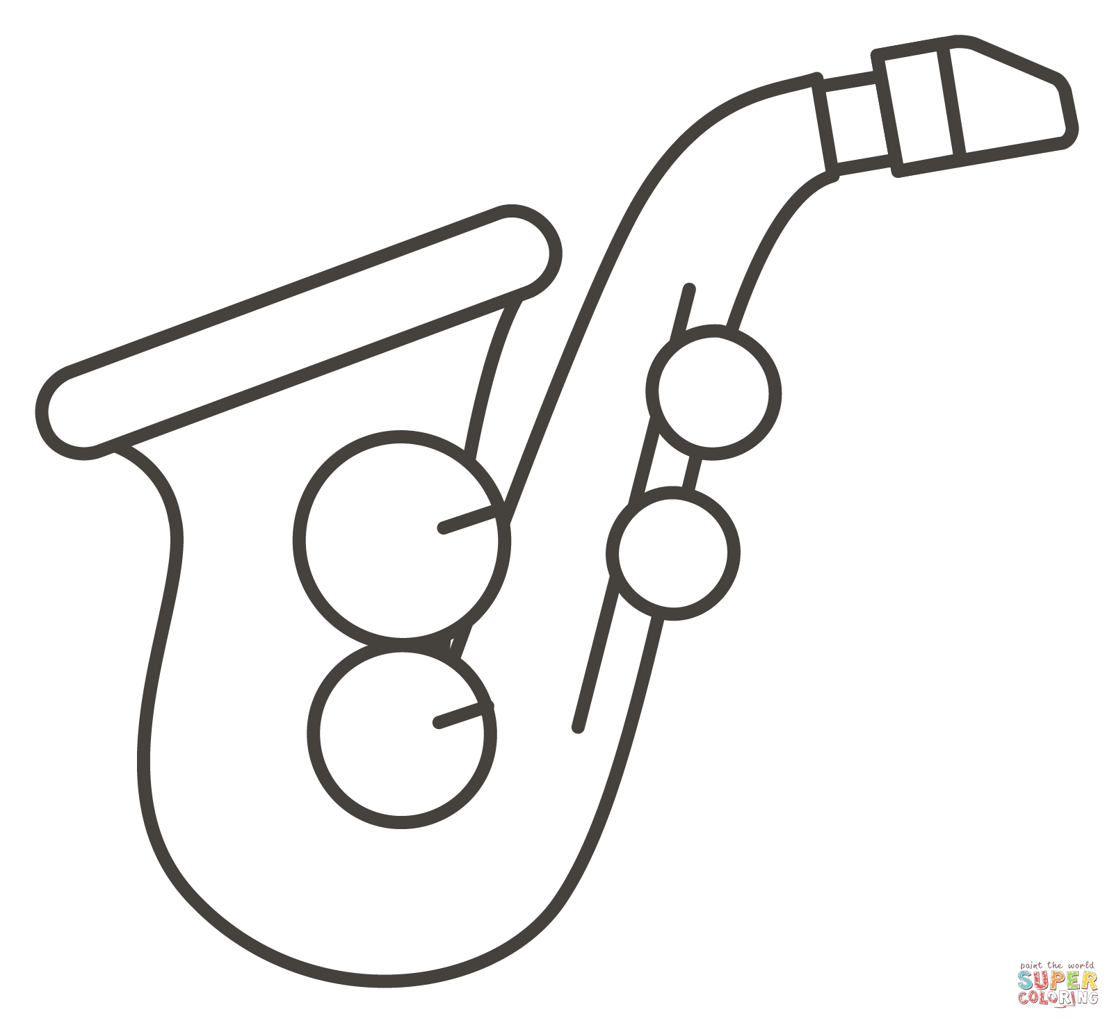Saxophone coloring page free printable coloring pages