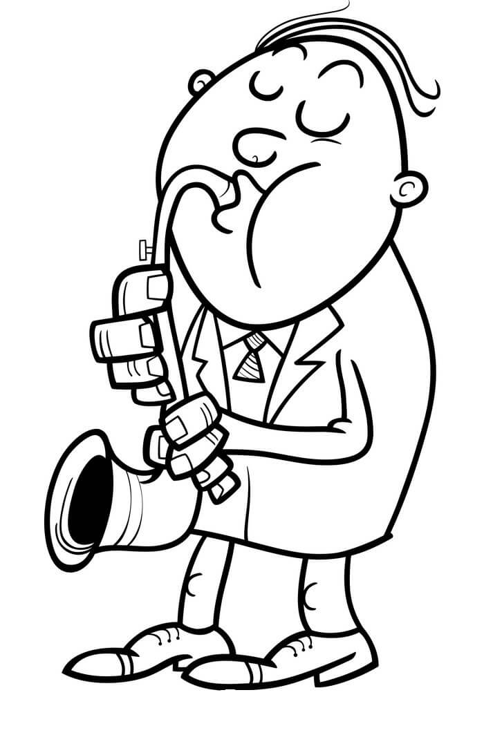Saxophone coloring pages