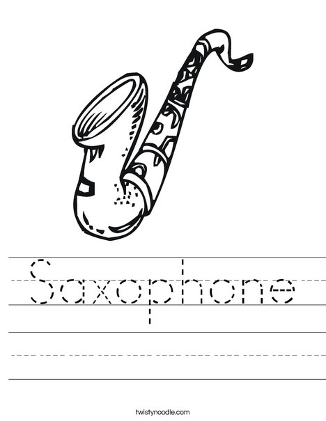 Saxophone worksheet