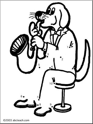 Coloring page saxophone
