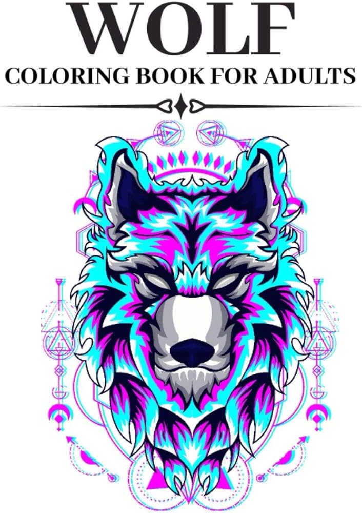 Wolf coloring book for adults an adult colouring pages with wolves designs for stress relief and relaxation sax sara books