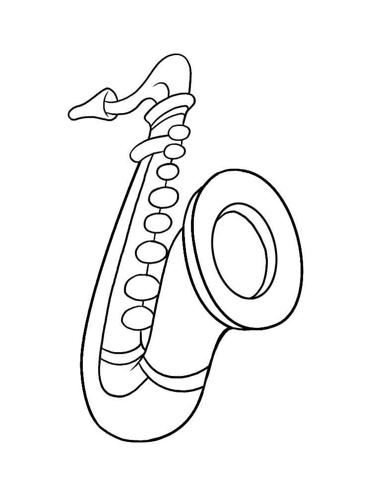 Saxophone coloring pages