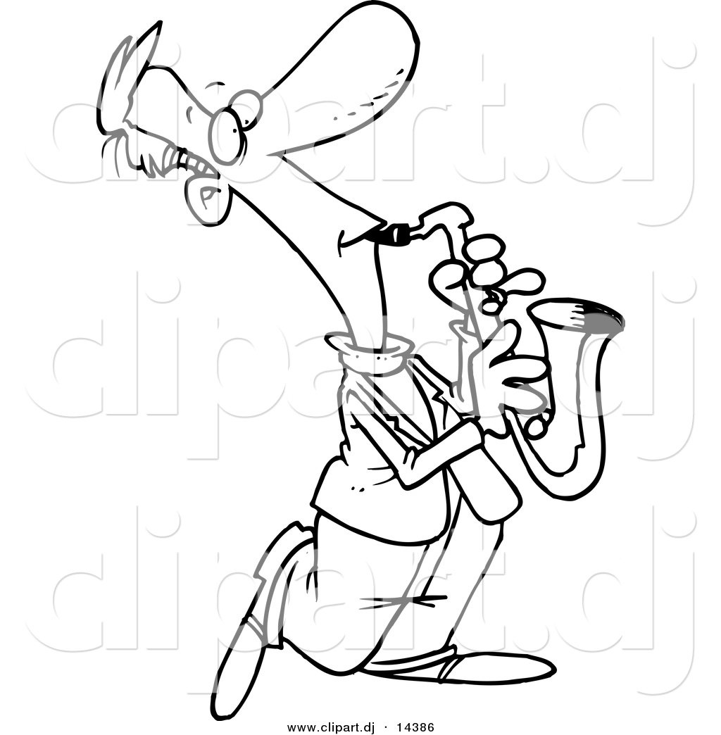 Vector of cartoon sax player