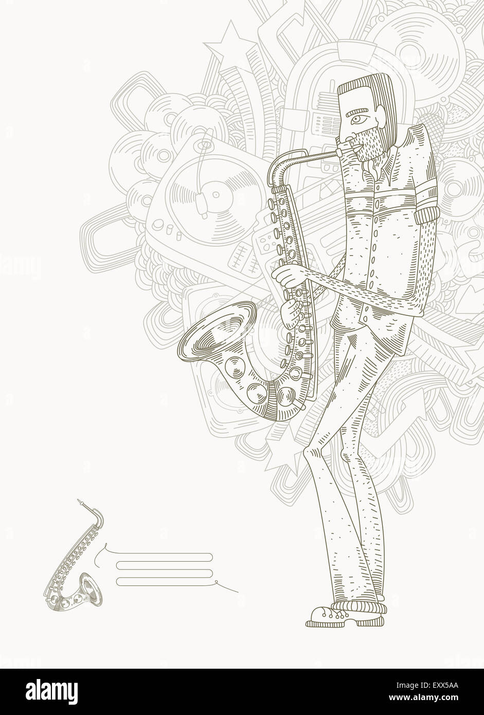 Saxophone drawing hi