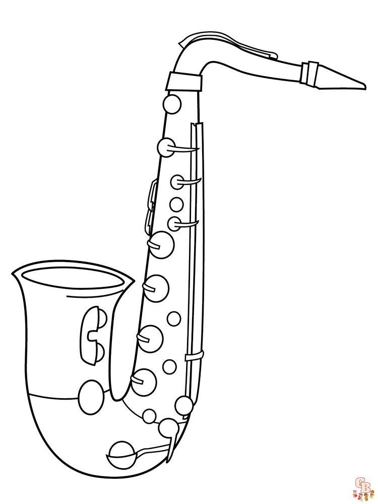 The best saxophone coloring pages for kids