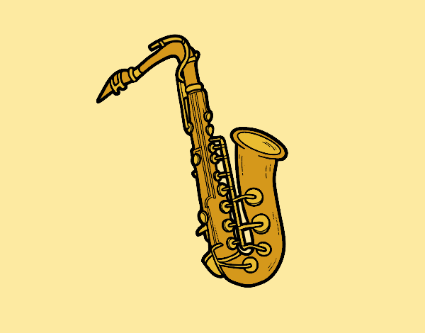 Colored page a tenor saxophone painted by lornaania