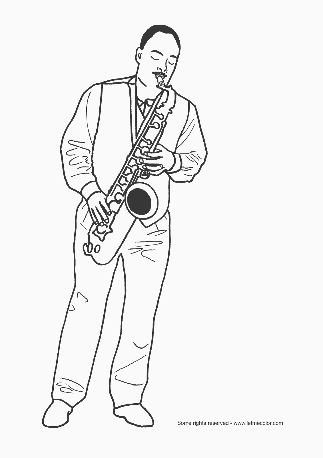 Saxophone coloring page