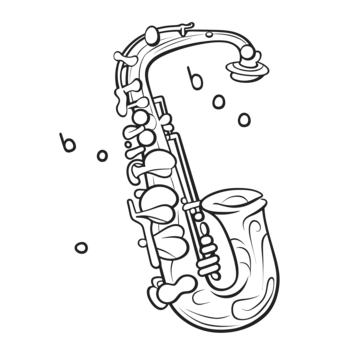 Saxophone coloring page cute cartoon saxophone outline sketch drawing vector saxophone drawing saxophone outline saxophone sketch png and vector with transparent background for free download