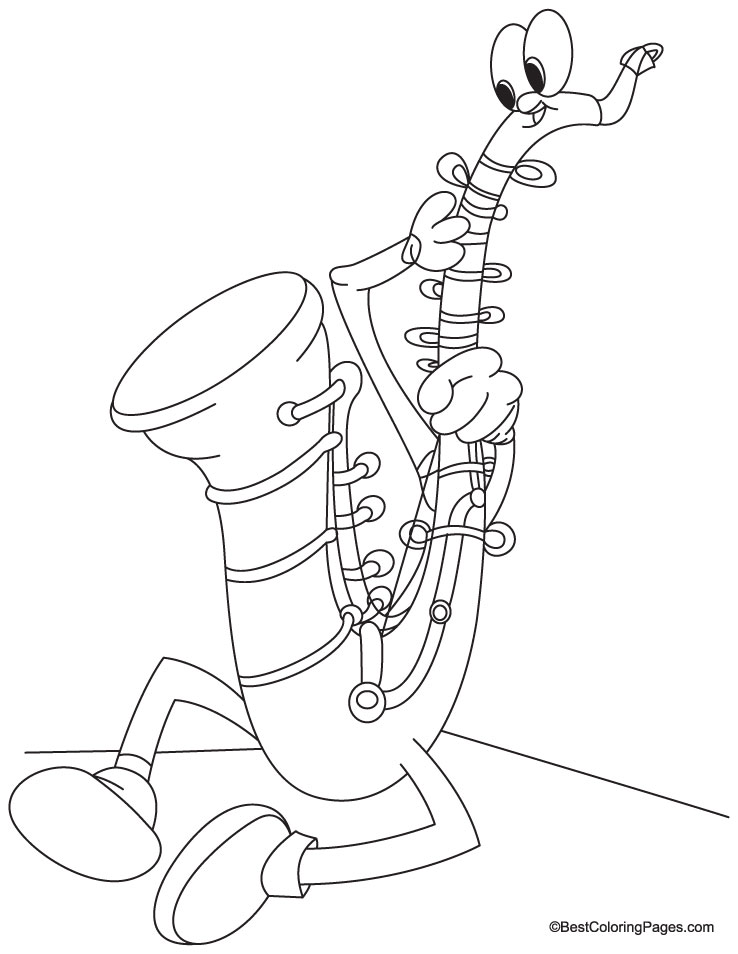 Saxophone coloring page download free saxophone coloring page for kids best coloring pages