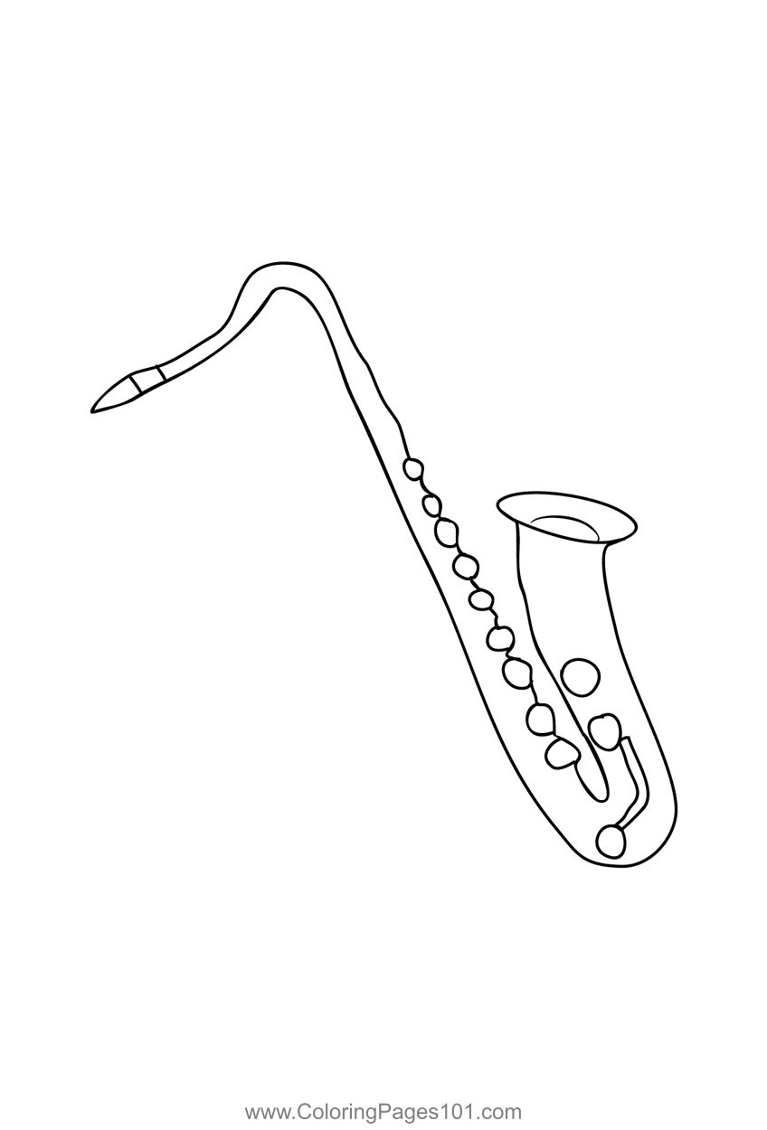 Soprano saxophone coloring page for kids