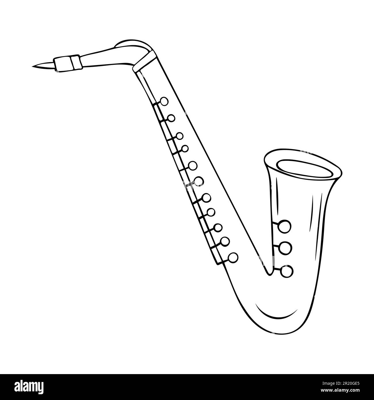 Saxophone cartoon black and white stock photos images