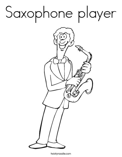 Saxophone player coloring page