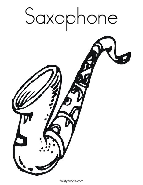 Saxophone coloring page