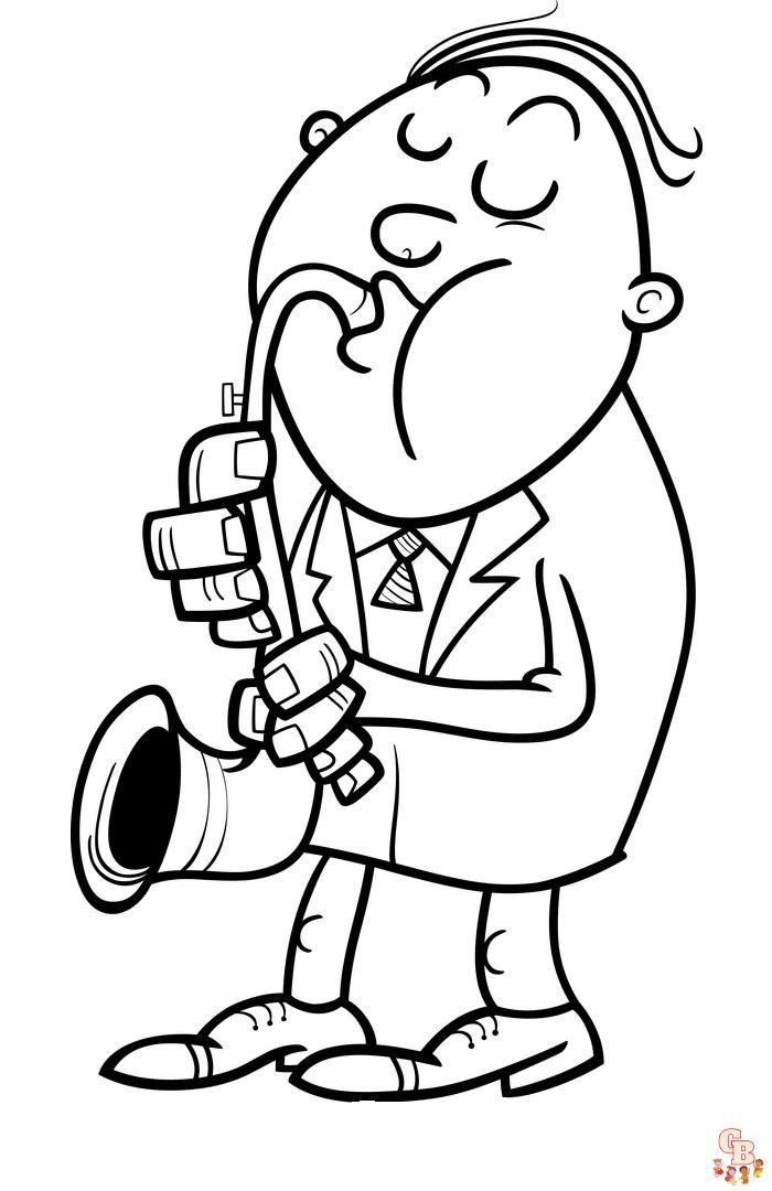The best saxophone coloring pages for kids