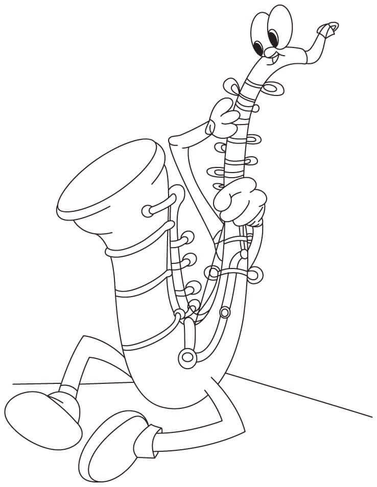 Saxophone coloring pages